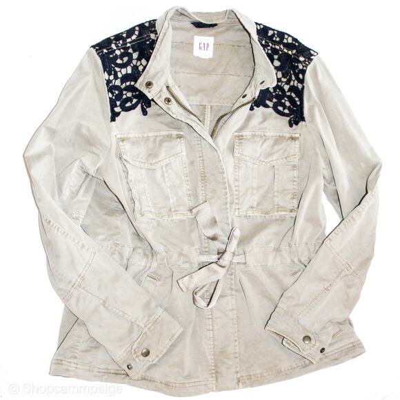 Gap Women's Khaki Embroidered Jacket M - Picture 1 of 8